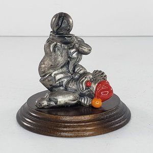 George Good Pewter Clown Miniature Figurine Vintage 1985 Taiwan